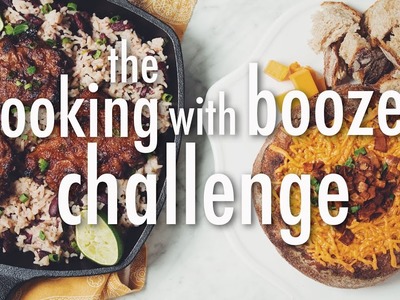 THE COOKING WITH BOOZE CHALLENGE (VEGAN) | hot for food