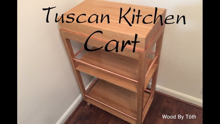 Tuscan Style Kitchen Cart: Texture Carved White Oak and Copper