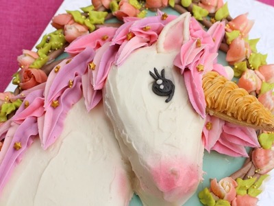 Unicorn Cake Tutorial Decorated with Buttercream Detailed FREE Unicorn Emoji Cake Tutorial