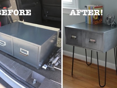 Vintage Metal Cabinet With Hairpin Leg: Furniture Makeover - Thrift Diving