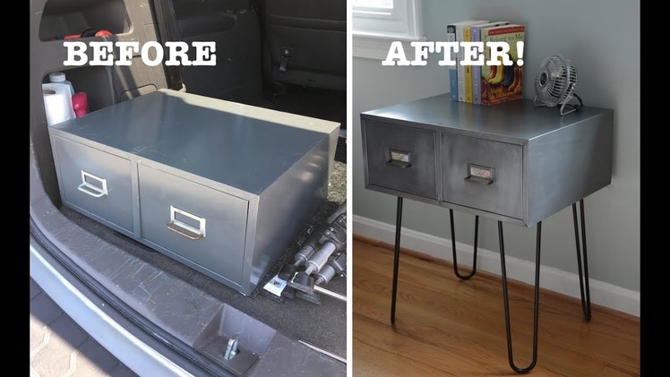 Vintage Metal Cabinet With Hairpin Leg: Furniture Makeover - Thrift Diving
