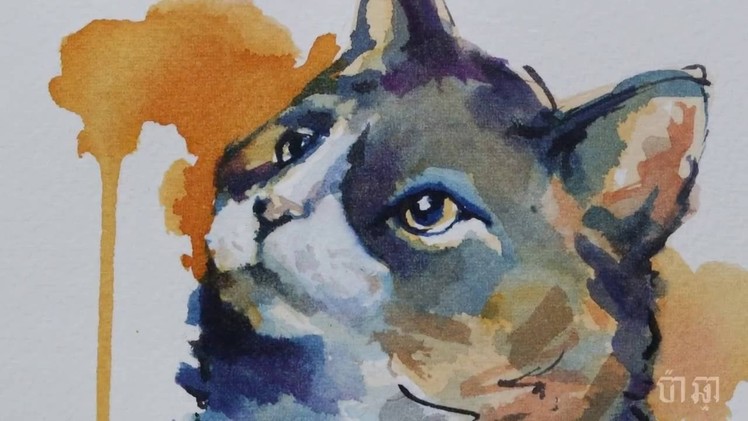 Watercolor Cat - Time Lapse Painting