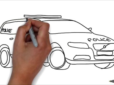 1 Minute to draw it - How to draw a police car.