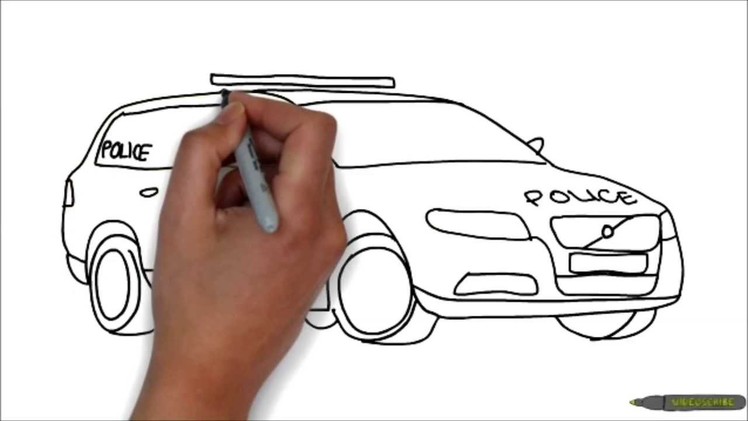 1 Minute to draw it - How to draw a police car.