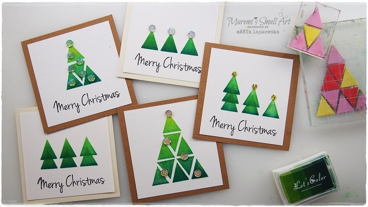 1 Triangle STAMP 5 Card Ideas for Christmas ♡ Maremi's Small Art ♡