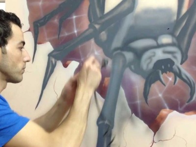3D spider speed airbrush painting