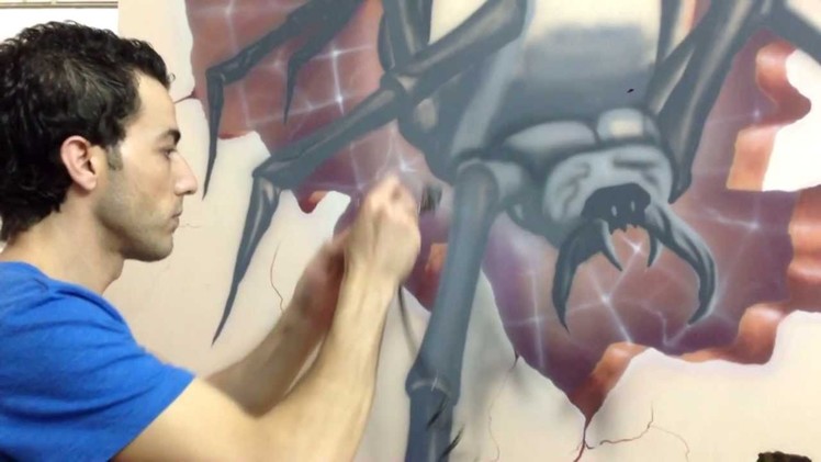 3D spider speed airbrush painting