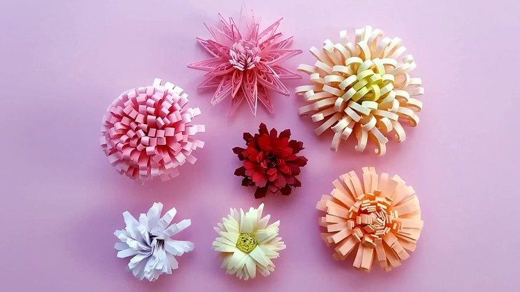 7 modele de crizanteme quilling--7 patterns of quilling chrysanthemums