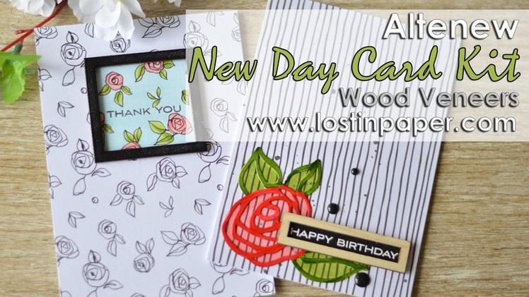 Altenew New Day Card Kit - Using the Wood Veneers!