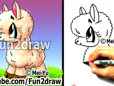 Cartoon Tutorial - How to Draw a Llama Step by Step - Drawing Lessons - Fun2draw