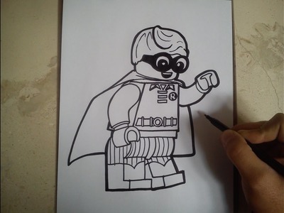 COMO DIBUJAR A ROBIN - LEGO BATMAN. how to draw robin - lego batman