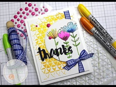 Distress Crayons & Embossing Paste | Thanks Card
