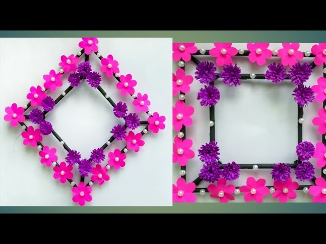 Diy paper flower wall hanging.Simple and beautiful wall hanging.Wall decoration by KovaiCraft 14
