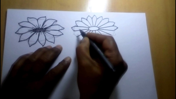 Drawing Tutorial - How to Draw Simple Flower Sketch for Kids