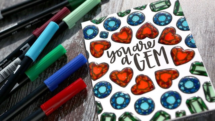 EASY MARKER COLORING - You're a Gem Card with Neat & Tangled Stamps