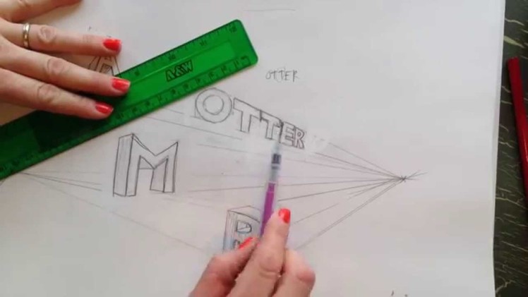 How to draw 2 Point Perspective Letters
