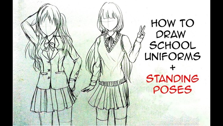 How to Draw 2 Winter School Uniforms - Slow