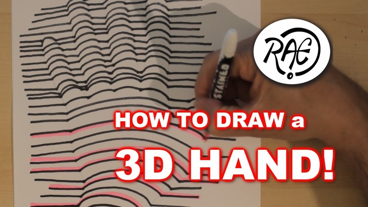 HOW TO DRAW a 3D HAND Sharpie Markers ART ILLUSIONs EASY step by step