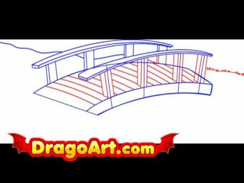 How to draw a bridge, step by step