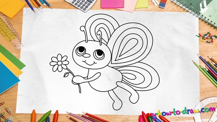 How to draw a Butterfly - Easy step-by-step drawing lessons for kids