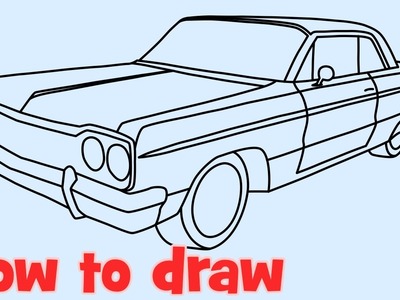 How to draw a car Chevrolet Impala lowrider﻿ 1964