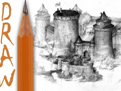 How to draw a castle - Speed Drawing