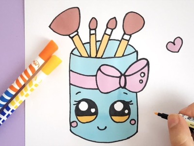 HOW TO DRAW A CUTE MAKEUP - BRUSH HOLDER