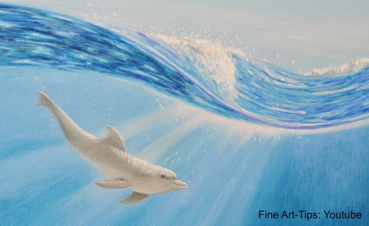 How to Draw a Dolphin Underwater With Color Pencils - Wie malt man einen Delfin unter Wasser