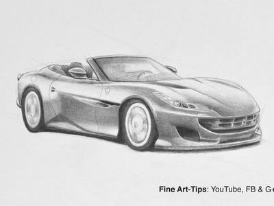 How to Draw a Ferrari Portofino - a Narrated Sketch