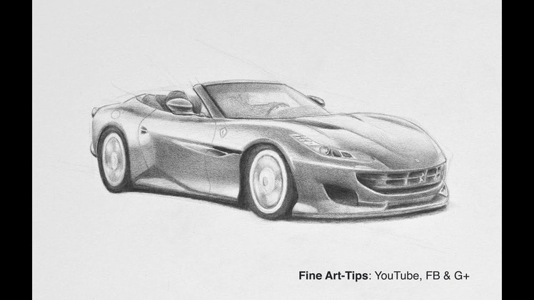 How to Draw a Ferrari Portofino - a Narrated Sketch