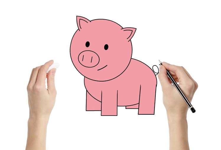 How to Draw a Pig : Fun learning art activity for kids