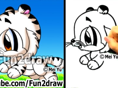 How to Draw a Tiger - Drawing Step by Step - Art Lessons - Fun2draw