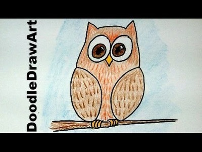 How To Draw an Easy Wise Old Owl Cartoon - Beginner Drawing Lesson for Kids!