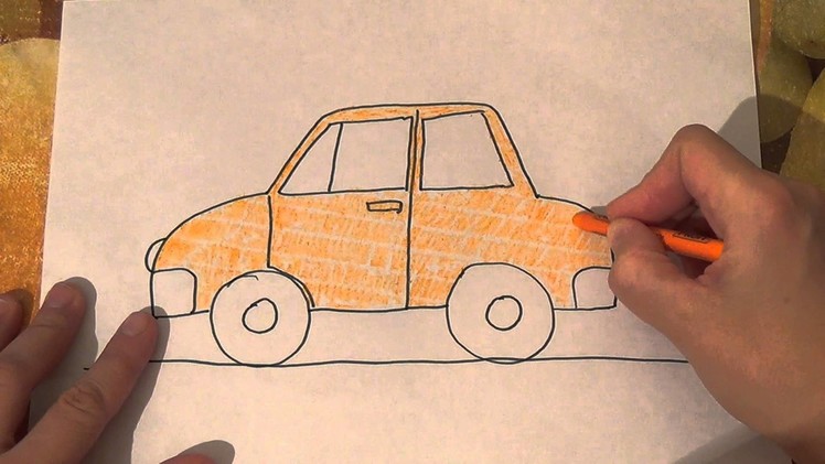 How to draw and paint a car. Painting lessons for children and kids