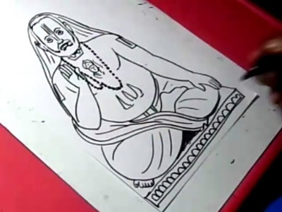 How to Draw LORD RAGHAVENDRA SWAMY DRAWING for KIDS