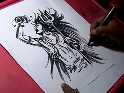 How to Draw Lord Shiva Black Sketch Drawing