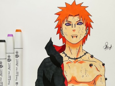 How To Draw Pain - Step By Step (Tutorial) - Naruto Shippuden