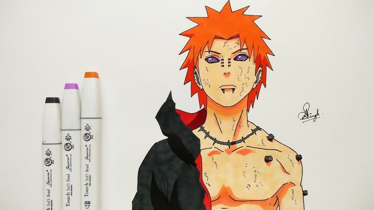 How To Draw Pain - Step By Step (Tutorial) - Naruto Shippuden