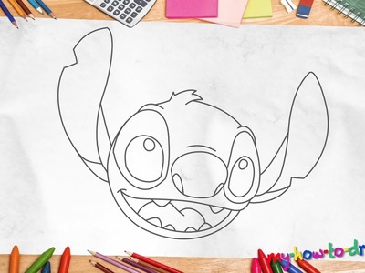 How to draw Stitch - Easy step-by-step drawing lessons for kids