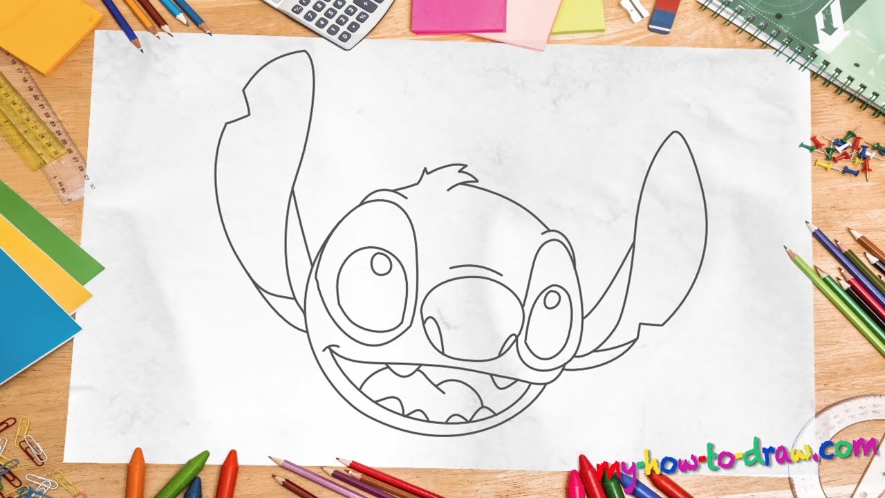 How to draw Stitch - Easy step-by-step drawing lessons for kids