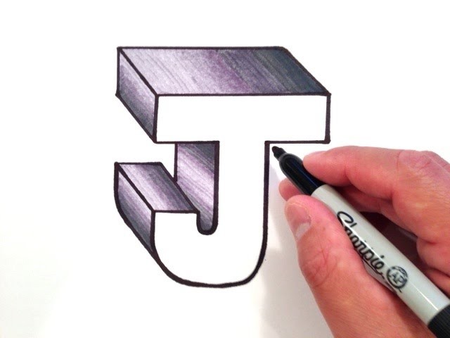 How to Draw the Letter J in 3D