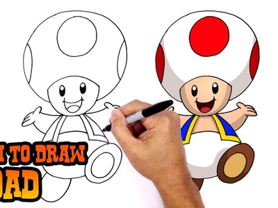 How to Draw Toad | Super Mario Bros