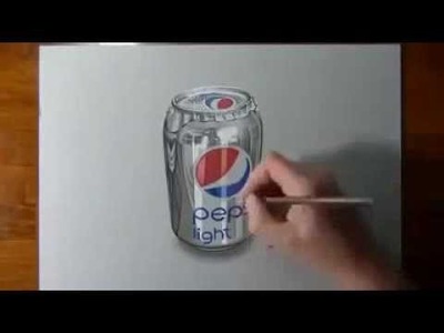 How to make a 3D drawing Pepsi bottle