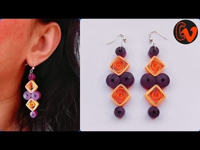 How to Make Quilling Earrings. Paper Quilling Earrings. Tutorial. Design 76
