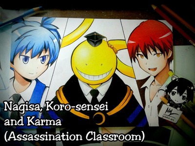 Nagisa, Koro-sensei and Karma (Assassination Classroom) - Speed Drawing