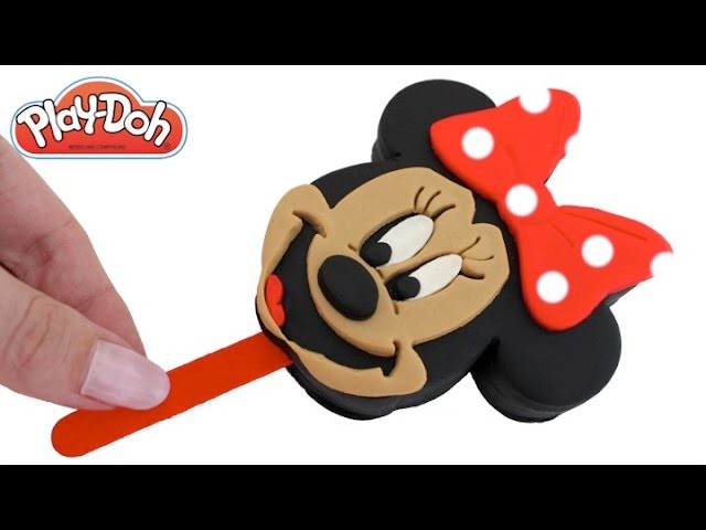 Play Doh How to Make a Minnie Mouse Ice Cream Popsicle DIY RainbowLearning