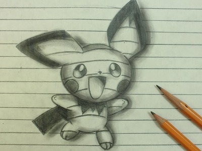 Pokemon Drawing - 3D Trick Art Pikachu with Line