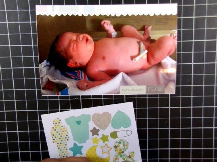 Project Life | Baby Album layout C - stamping on cards