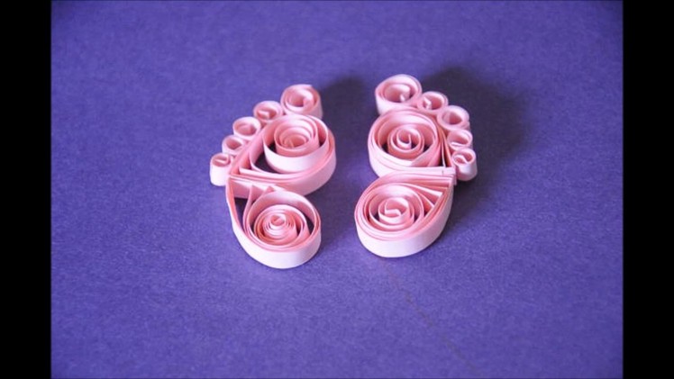 Quilled feet perfect for baby card, frames and projects in a easy way -SSCArts 291