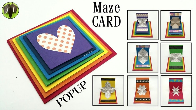 Rainbow Maze Popup Card ( 7 Variations) - DIY | Scrapbook | Tutorial by Paper Folds - 822